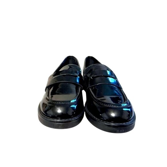 Madden Girl Womens Black Patent Leather Loafers Size 8M Slip-On Round Toe NWOB - Picture 2 of 10